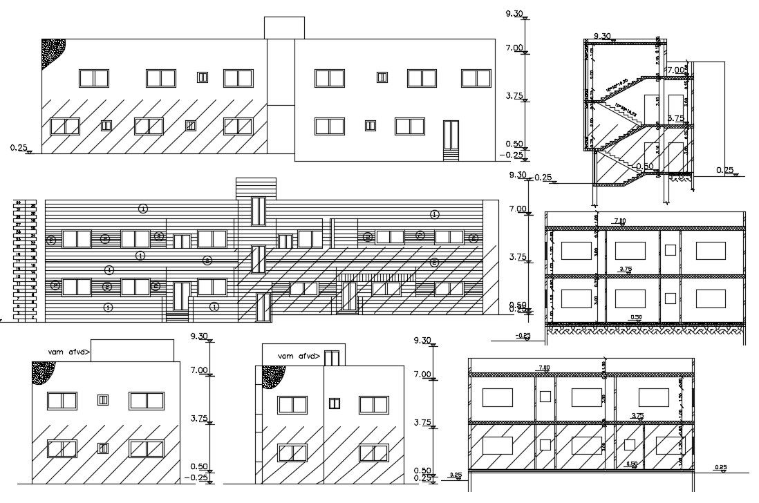 2 Storey Apartment Building Design DWG File
