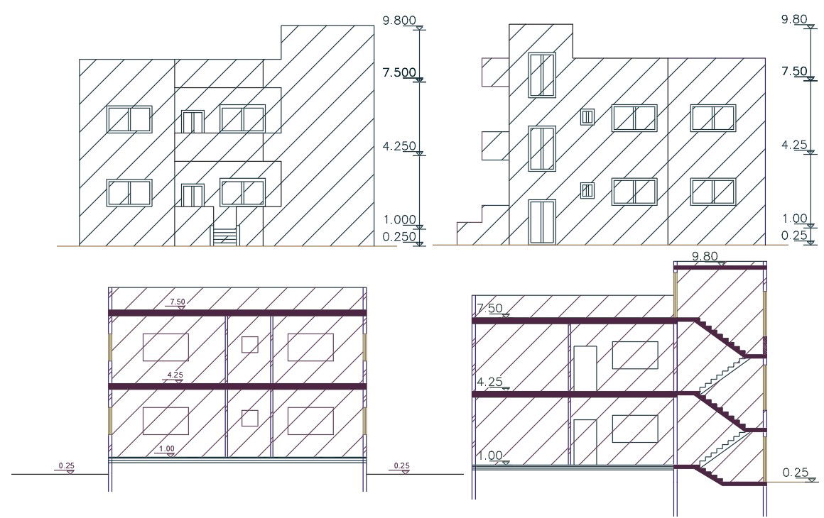 2 Storey House Building Design DWG File