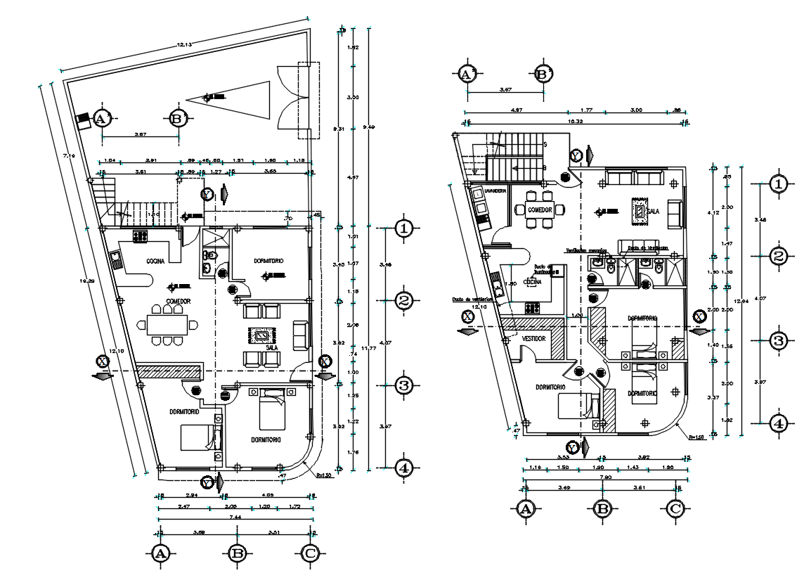 2 Storey House Plan AutoCAD Drawing Download DWG File