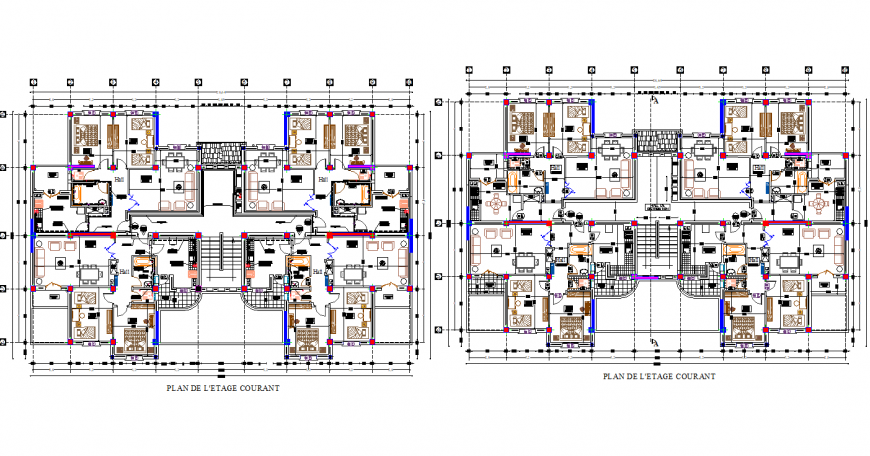 2 BHK apartment flat planning layout file