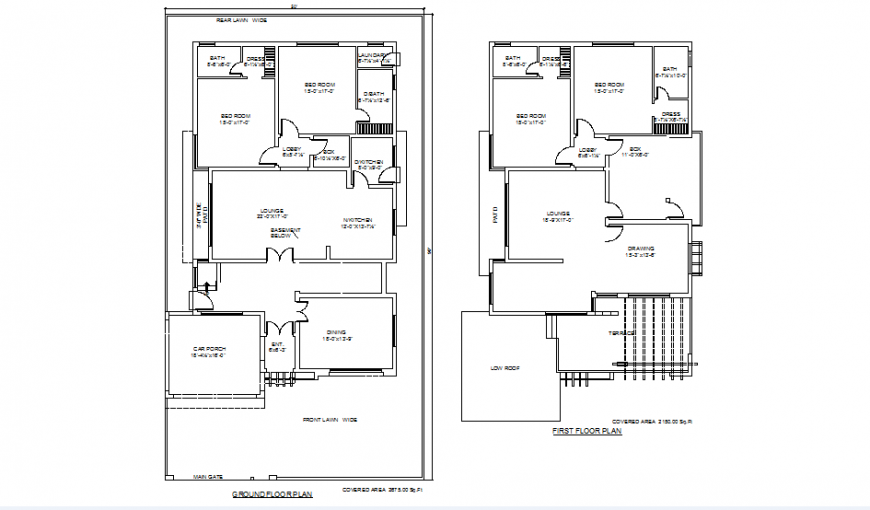 2 BHK Ground floor and frost floor house plan