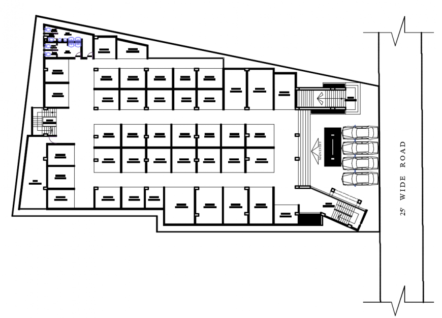 2 d drawing of commercial centre auto cad software