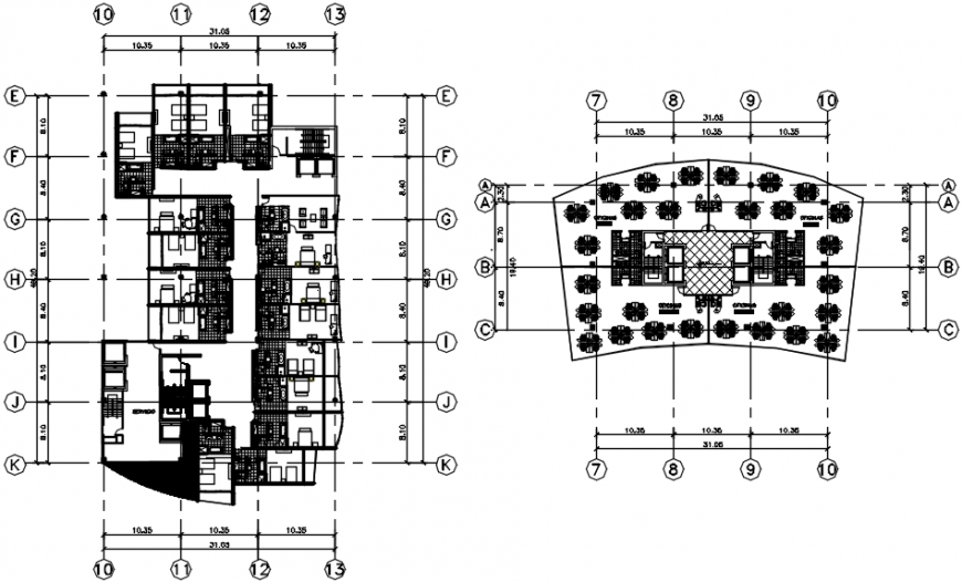 2 d cad drawing commercial hotel table elevation Auto Cad software