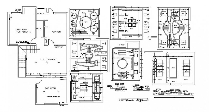 2 d cad drawing for bedroom elevation Auto Cad software