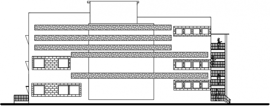 2 d cad drawing hospital elevation output Auto CAD software