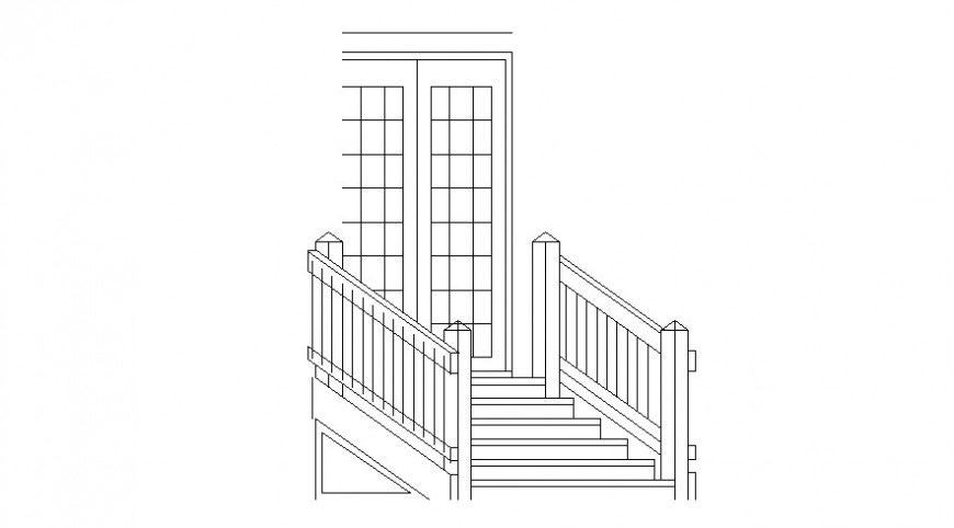 2 d cad drawing main entrance entry view Auto Cad software