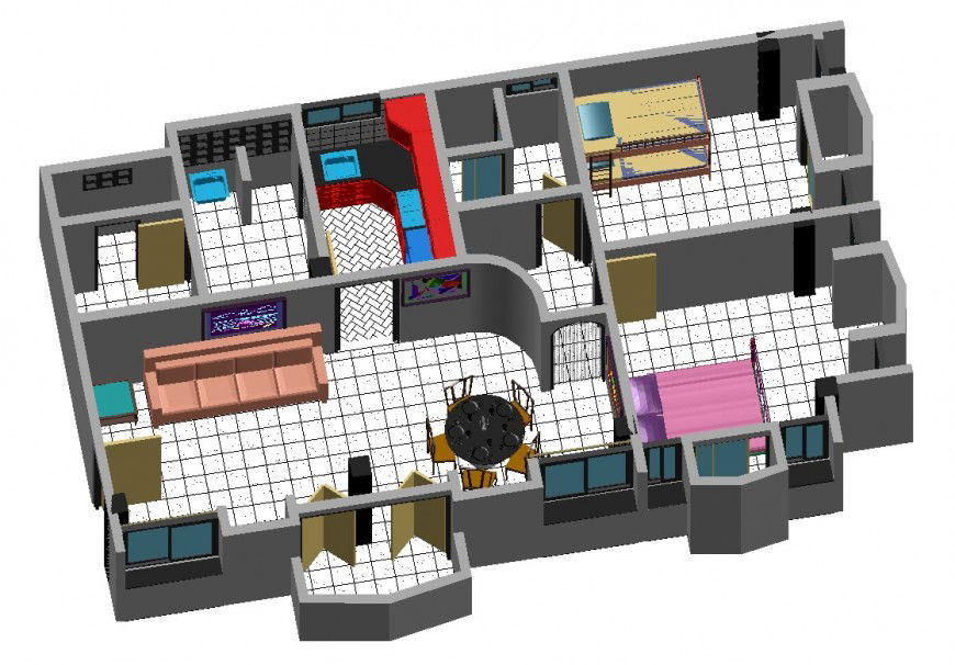 2 d cad drawing of 3 d house top elevation auto cad software