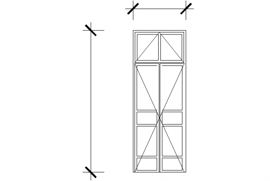 2 d cad drawing of a detail of alarmed door Auto Cad software