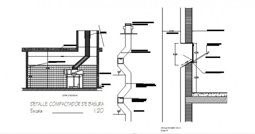 2D CAD Drawing of Garbage Compactor in AutoCAD Software