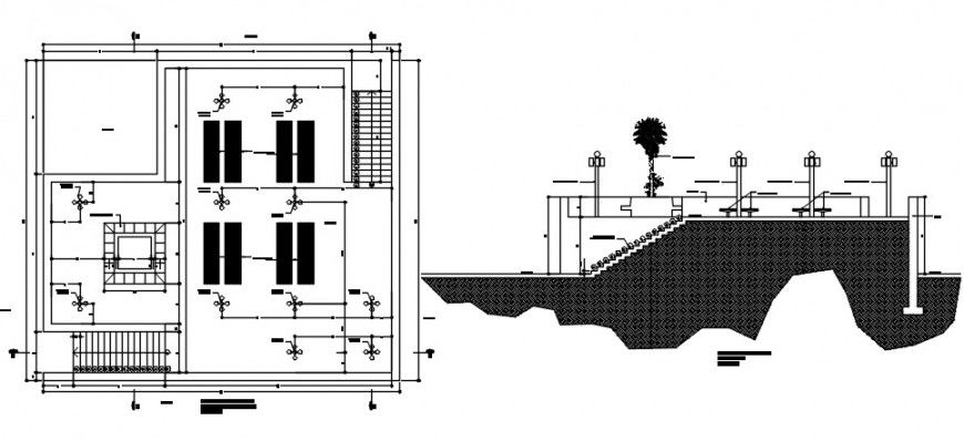 2 d cad drawing of Amplification public park auto cad software