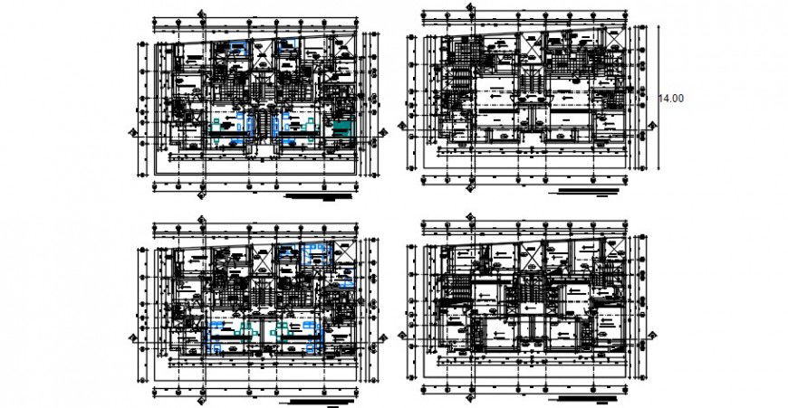 2 d cad drawing of apartment section  house elevation auto cad software