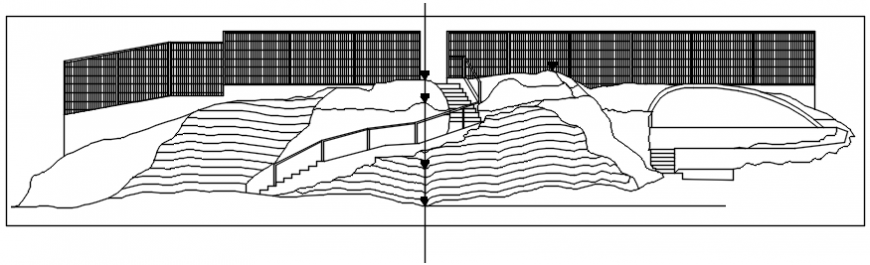 2 d cad drawing of area contour planning Auto Cad software