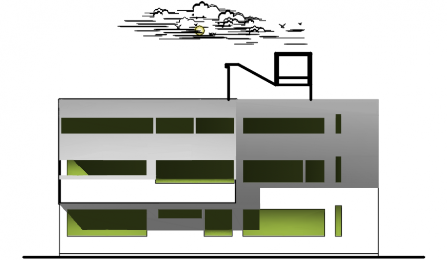 2 d cad drawing of back view college Auto Cad software