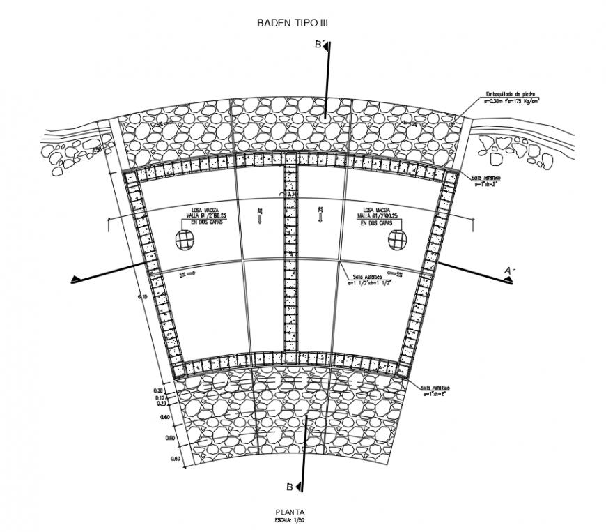 2 d cad drawing of Baden tipo auto cad software