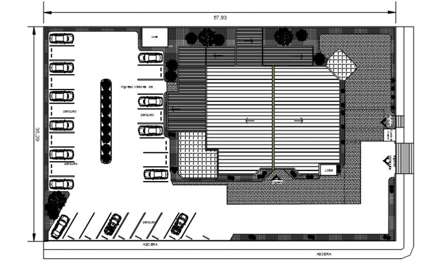2 d cad drawing of bank office top view auto cad software