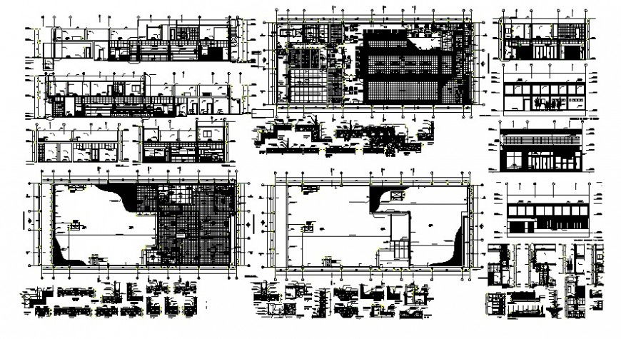 2 d cad drawing of bank plan and section Auto Cad software