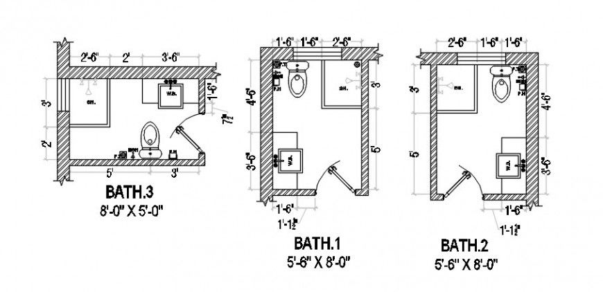 2 d cad drawing of bath area auto cad software