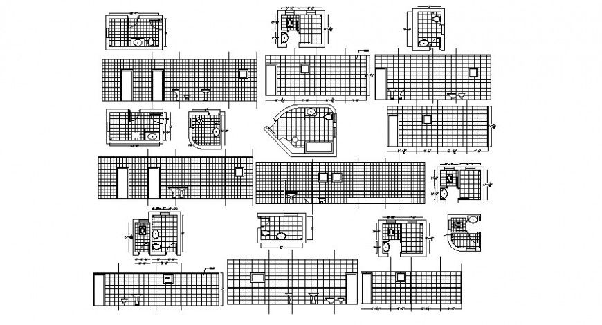 2 d cad drawing of bathroom detail Auto Cad software