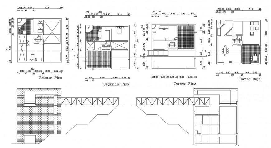 2 d cad drawing of bridge house Auto Cad software