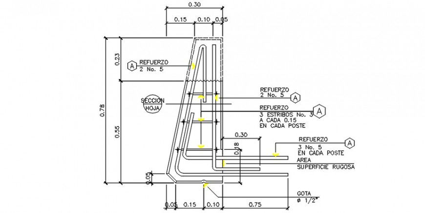 2 d cad drawing of bridge railing concrete auto cad software