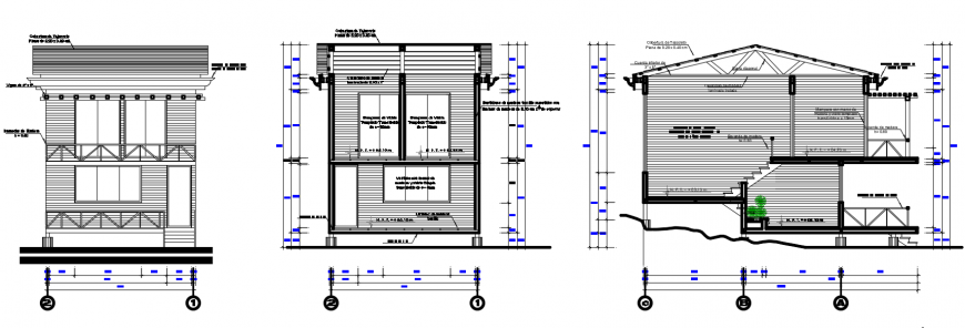 2 d cad drawing of bungalow exterior elevation auto cad software