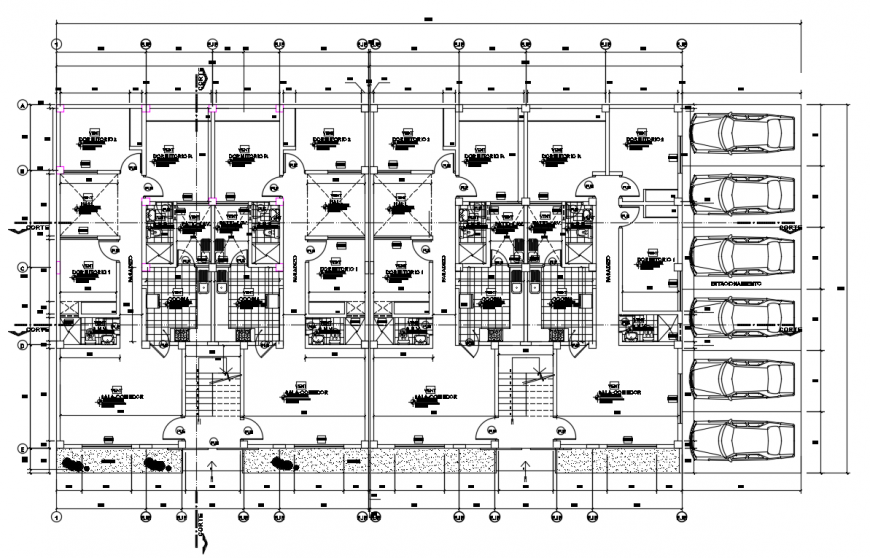 2 d cad drawing of car parking apartment auto cad software
