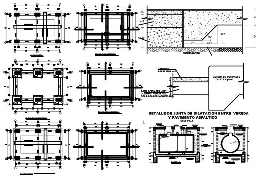 2 d cad drawing of cistern construction auto cad software