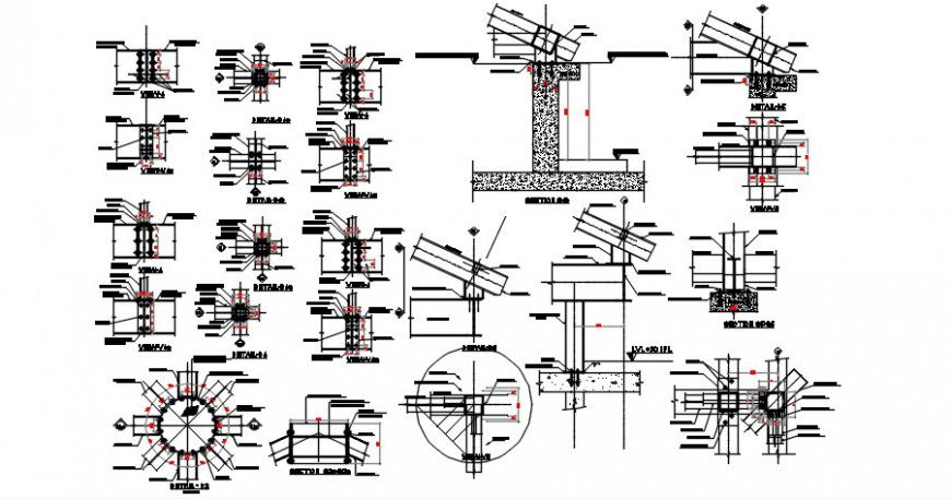 2 d cad drawing of Clay roof tiles detail plan auto cad software