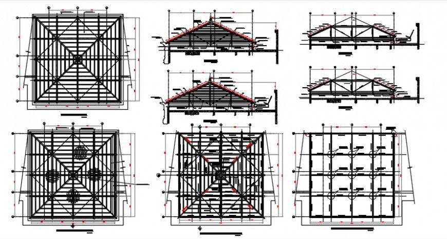 2 d cad drawing of Clay roof tiles details auto cad software