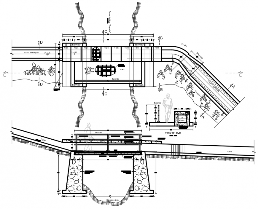 2 d cad drawing of concrete passing auto cad software