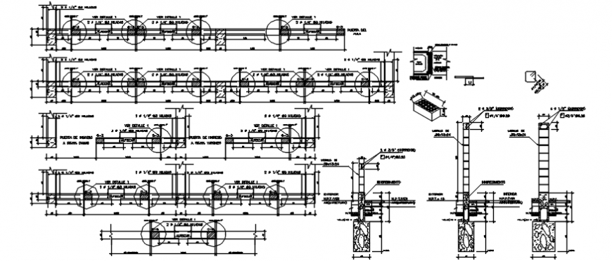 2 d cad drawing of connected wall Auto Cad software