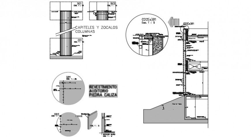2 d cad drawing of construction detail plan Auto Cad software