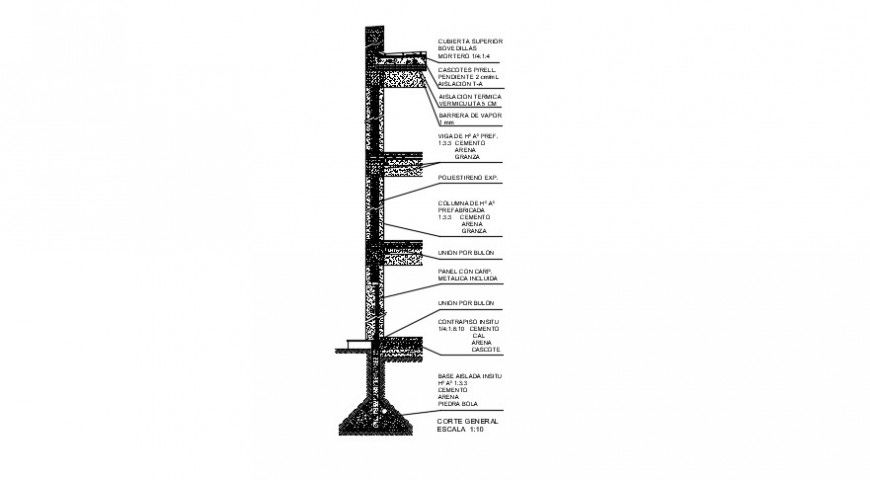 2 d cad drawing of Detail floor roof auto cad software