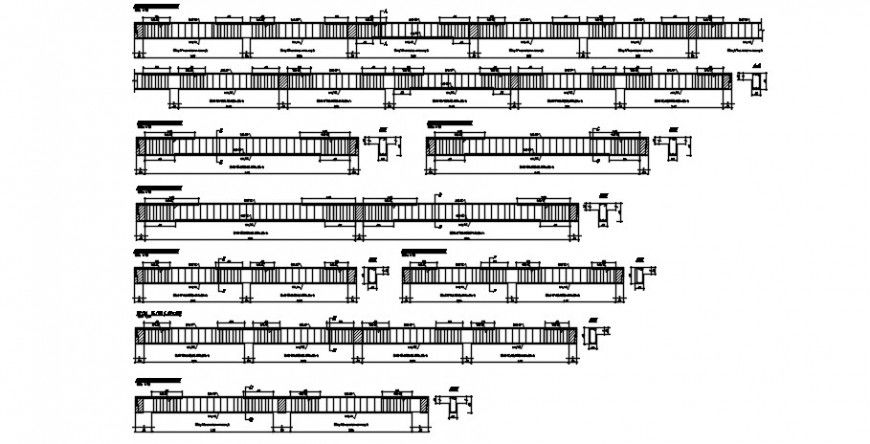 2 d cad drawing of Detail of beams auto cad software