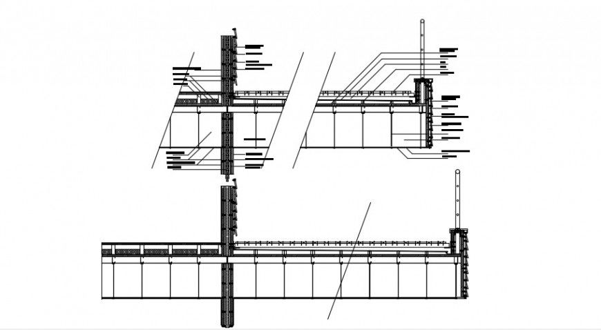 2 d cad drawing of detail steel frame auto cad software