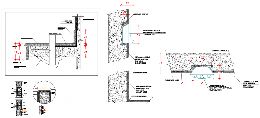 2 d cad drawing of detailed wall structure auto cad software