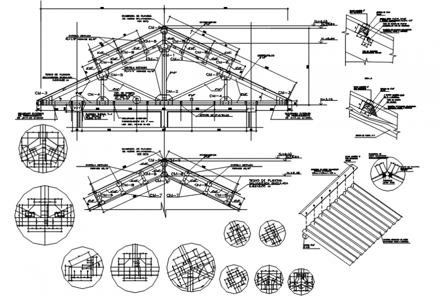 2 d cad drawing of detailing of structure wood Auto Cad software