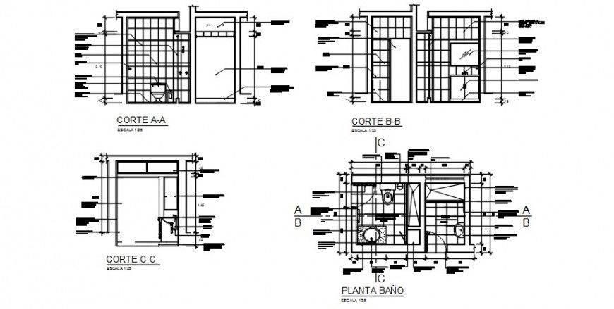 2 d cad drawing of Detrol toilet room auto cad software