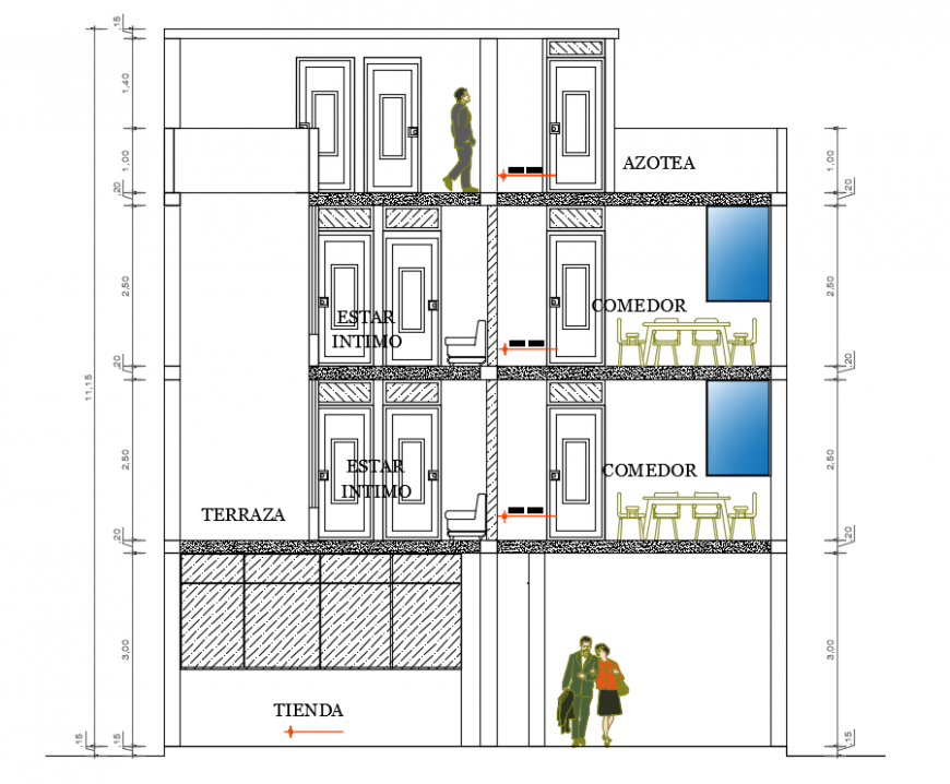 2 d cad drawing of dining area plan Auto Cad software