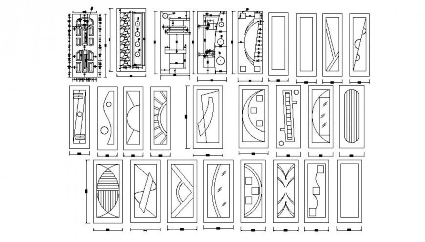 2 d cad drawing of door design pattern Auto CAD software