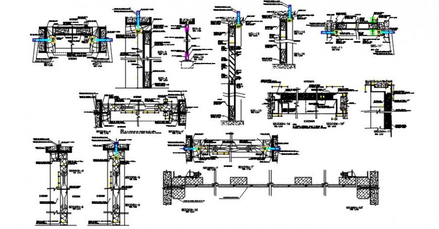 2 d cad drawing of doors and windows detail auto cad software