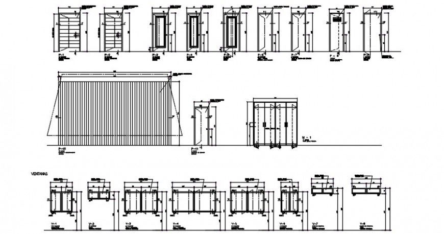 2 d cad drawing of doors and windows execution detail auto cad software
