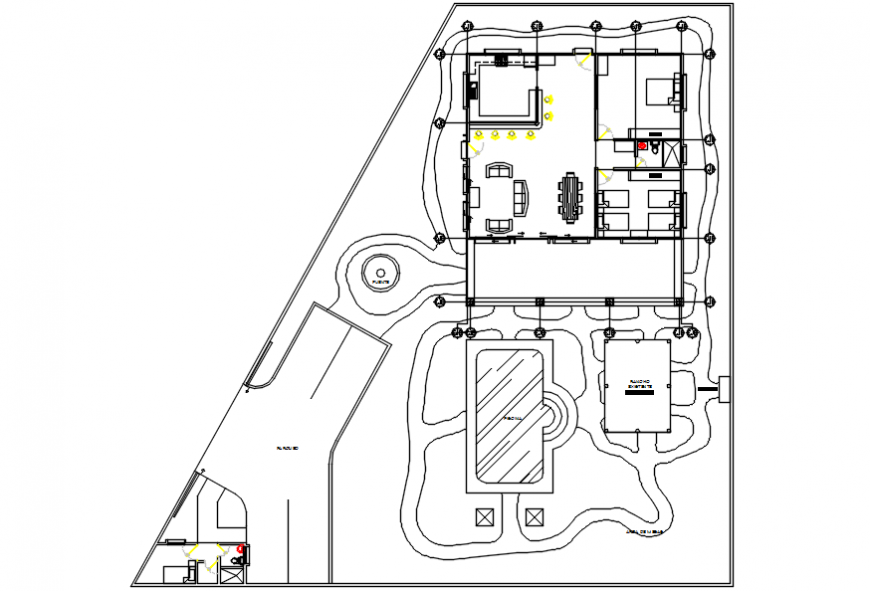 2 d cad drawing of dot plan auto cad software