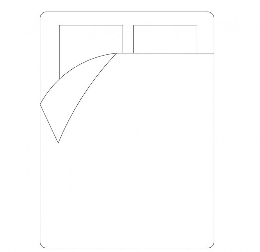 2 d cad drawing of double bed auto cad software