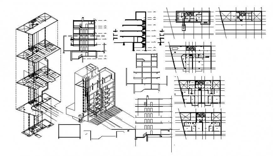 2 d cad drawing of elevation section house plan Auto Cad software