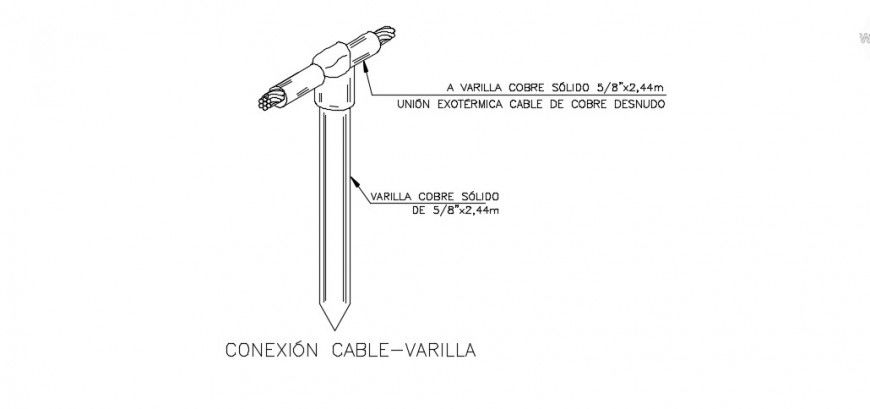 2 d cad drawing of Exothermic connection pipeline auto cad software