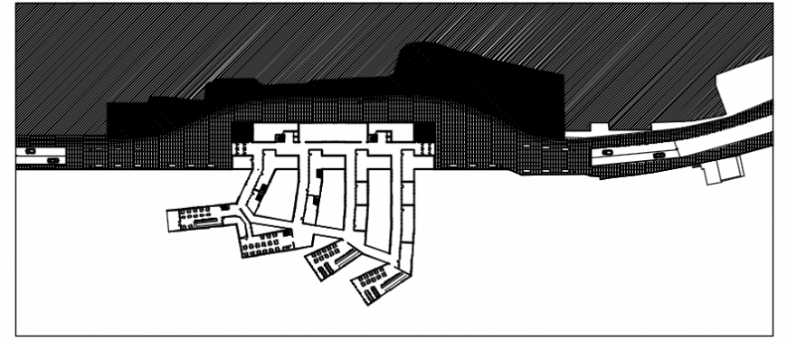 2 d cad drawing of exterior commercial center Auto Cad software