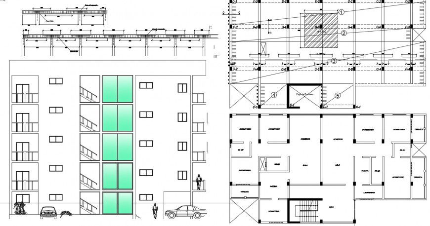 2 d cad drawing of exterior elevation car Auto Cad software