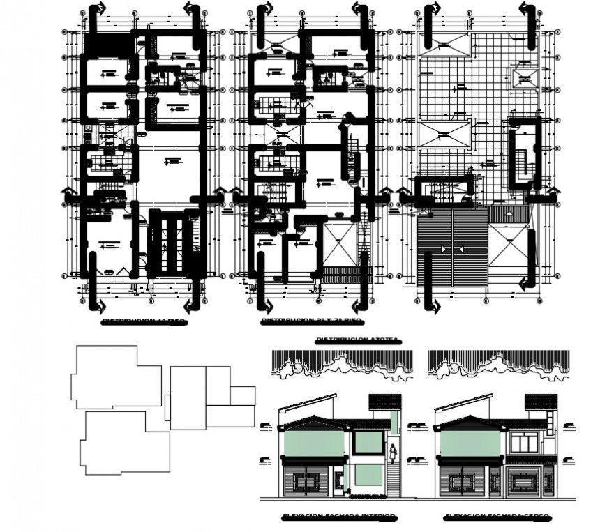 2 d cad drawing of family housing between walls auto cad software