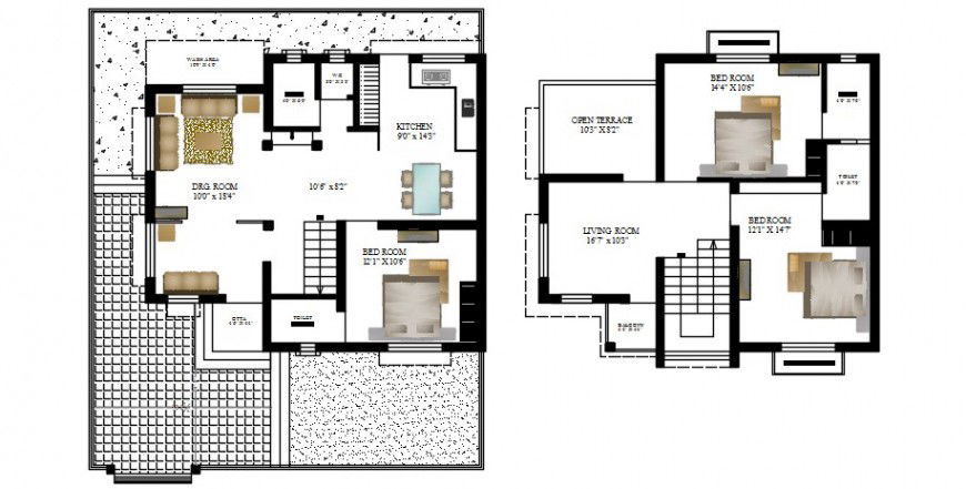 2 d cad drawing of floor house flat Auto Cad software